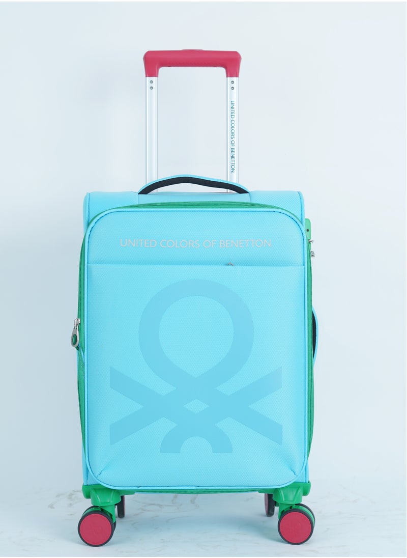 UNITED COLORS OF BENETTON - BNTE-50 Set of 3 Luggage with TSA Lock| Material- Polyester| Adjustable Trolley Handle | Smooth Dual Wheels 360degree rotate| SIZE-20/24/28 Inch|LIGHT BLUE - Image 1