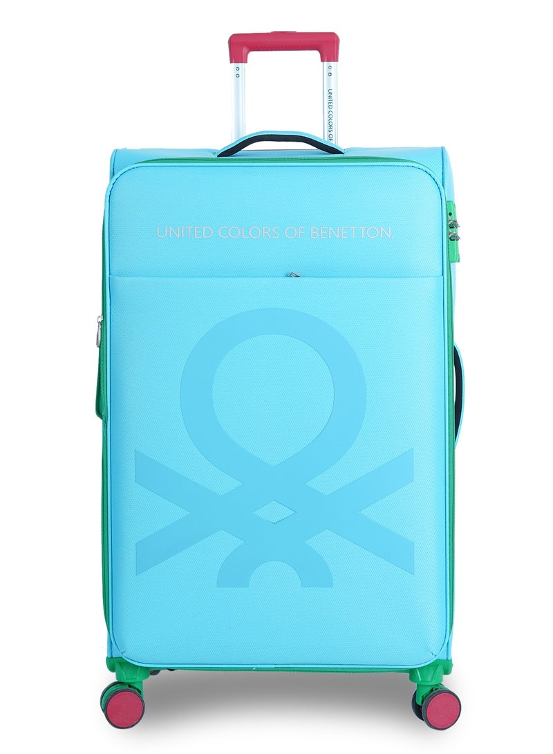UNITED COLORS OF BENETTON BNTE-50 Set of 3 Luggage with TSA Lock| Material- Polyester| Adjustable Trolley Handle | Smooth Dual Wheels 360degree rotate| SIZE-20/24/28 Inch|LIGHT BLUE - Image 2