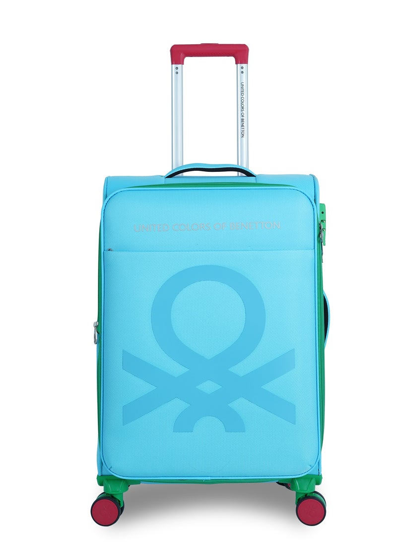 UNITED COLORS OF BENETTON BNTE-50 Set of 3 Luggage with TSA Lock| Material- Polyester| Adjustable Trolley Handle | Smooth Dual Wheels 360degree rotate| SIZE-20/24/28 Inch|LIGHT BLUE - Image 3