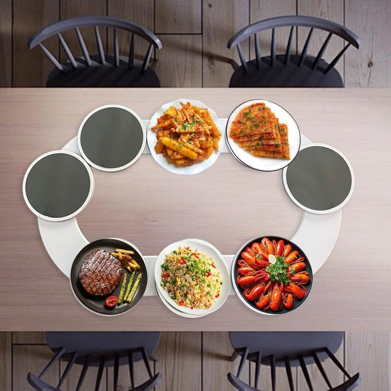 VPGS VPGS Lazy Susan Turntable for Table Serving Plate Tabletop Rotating Tray Lazy Susan Turntable Expandable for Rectangular Oblong Tables Silent Smooth Spin  - Image 1
