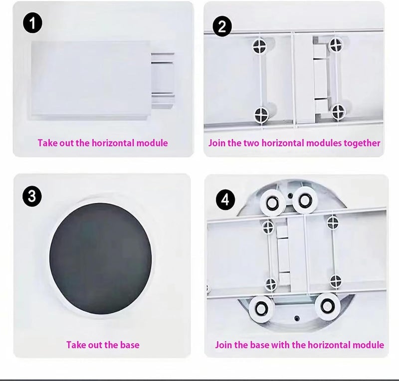 VPGS VPGS Lazy Susan Turntable for Table Serving Plate Tabletop Rotating Tray Lazy Susan Turntable Expandable for Rectangular Oblong Tables Silent Smooth Spin  - Image 5