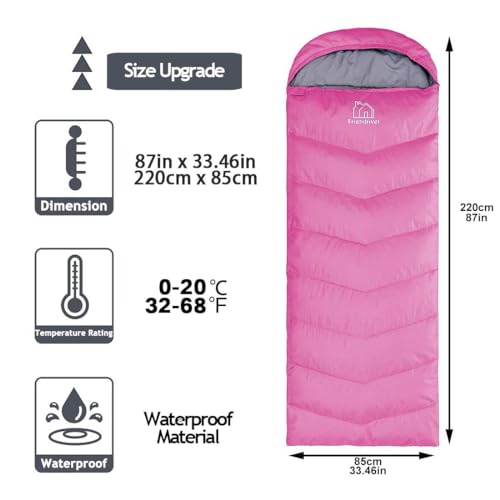 Friendriver XL Size Upgraded Version of Camping Sleeping Bag 4 Seasons Warm and Cool, Lighter Weight, Adults and Children Can Use Waterproof Camping Bag, Travel and Outdoor Activities - Image 2