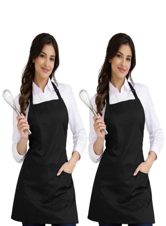uniformer Adjustable Waterproof Apron for Men and Women | Durable & Stylish for Kitchen, Restaurant, Cafes | Ideal for Chefs, Bakers & Home Cooks | Easy to Clean | Unisex Design (Black_Pack of 2) - Image 1