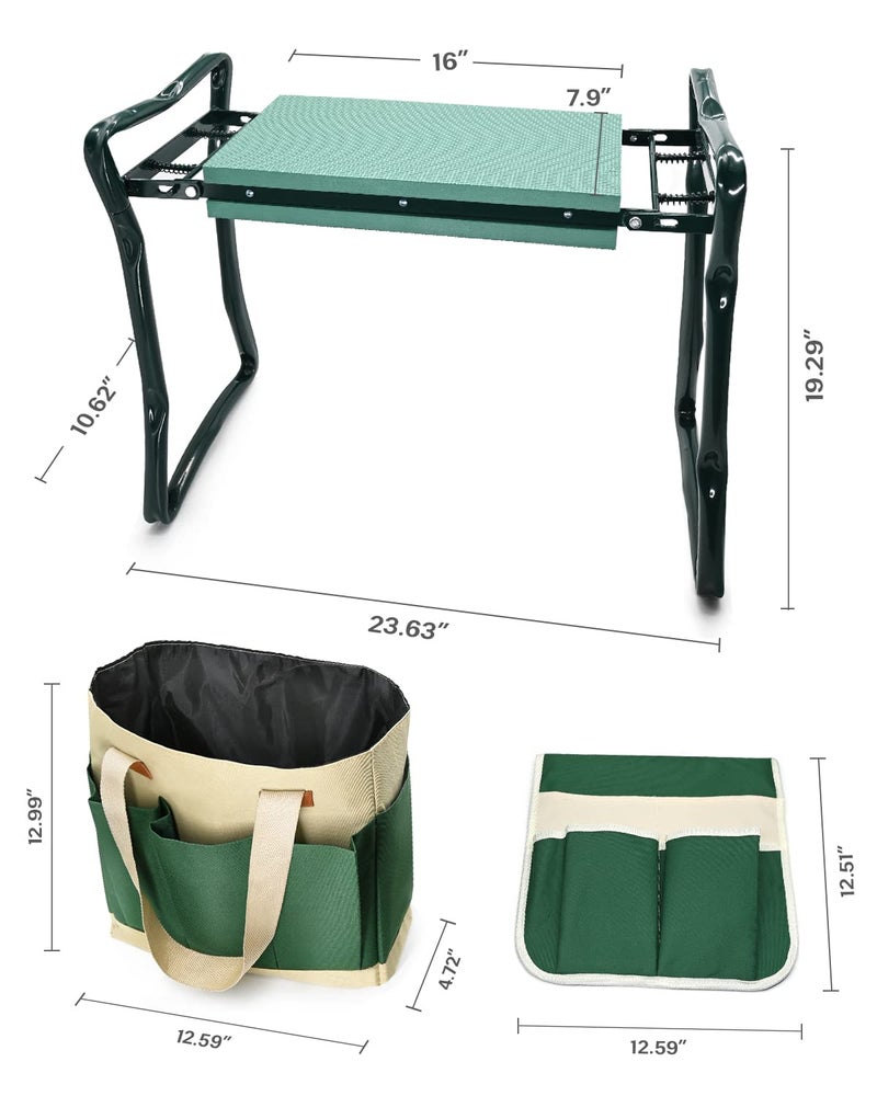 KVR Garden Kneeler and Seat Heavy Duty, Upgraded Widened and Thickened Gardening Stools for Seniors, Foldable Gardening Bench Ergonomic Design, Effective Relief of Knee and Back Pain, Gift for Gardeners - Image 4
