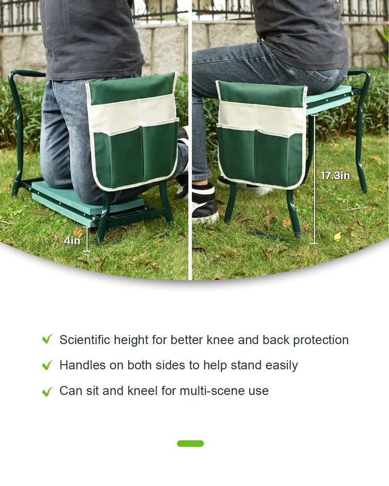 KVR Garden Kneeler and Seat Heavy Duty, Upgraded Widened and Thickened Gardening Stools for Seniors, Foldable Gardening Bench Ergonomic Design, Effective Relief of Knee and Back Pain, Gift for Gardeners - Image 3