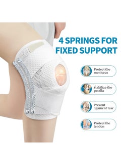 Sweet seven Knee Brace for Meniscal Tear Knee Pain, ACL & MCL Injuries - Adjustable Support for Arthritis Recovery - Breathable & Stabilizing for Men and Women（White）  - Image 2