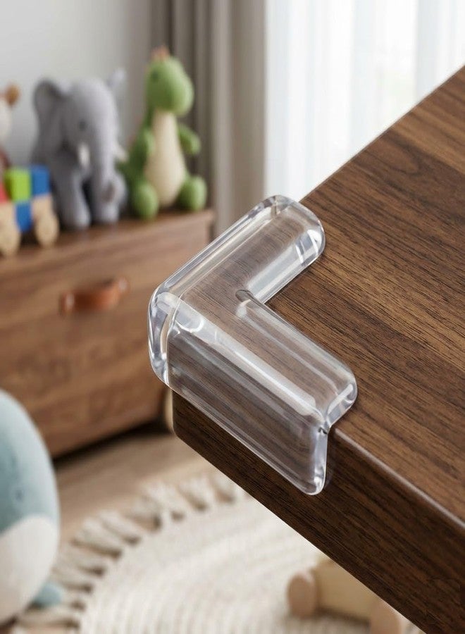 Sakar Silicone Table Corner Protector for Baby Safety, Soft Transparent Edge Guards for Furniture, Dining Table, Bed – Child Safety Sharp Edge Cover (Pack of 4) - Image 2