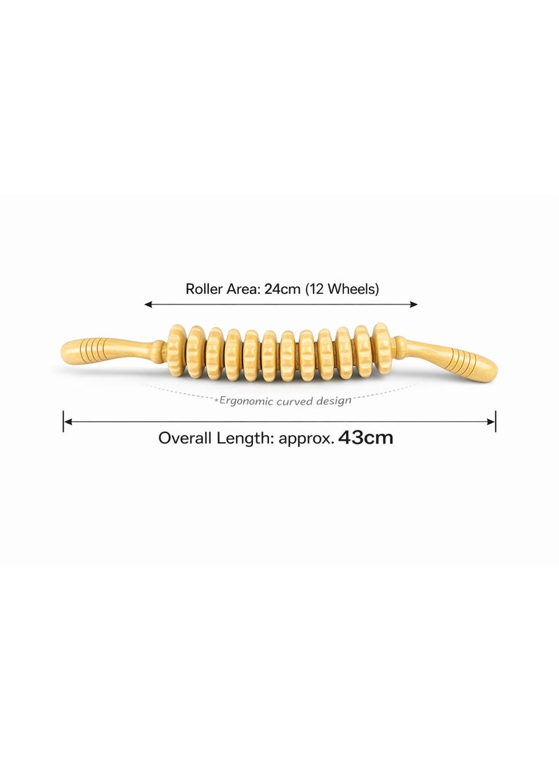 أدوات تدليك الأسطوانة الخشبية، بما في ذلك عصي تدليك العضلات الخشبية لتدليك الخصر والفخذين، بالإضافة إلى أجهزة تدليك البطن، يمكن أن تخفف بشكل فعال من التمدد. - Image 5