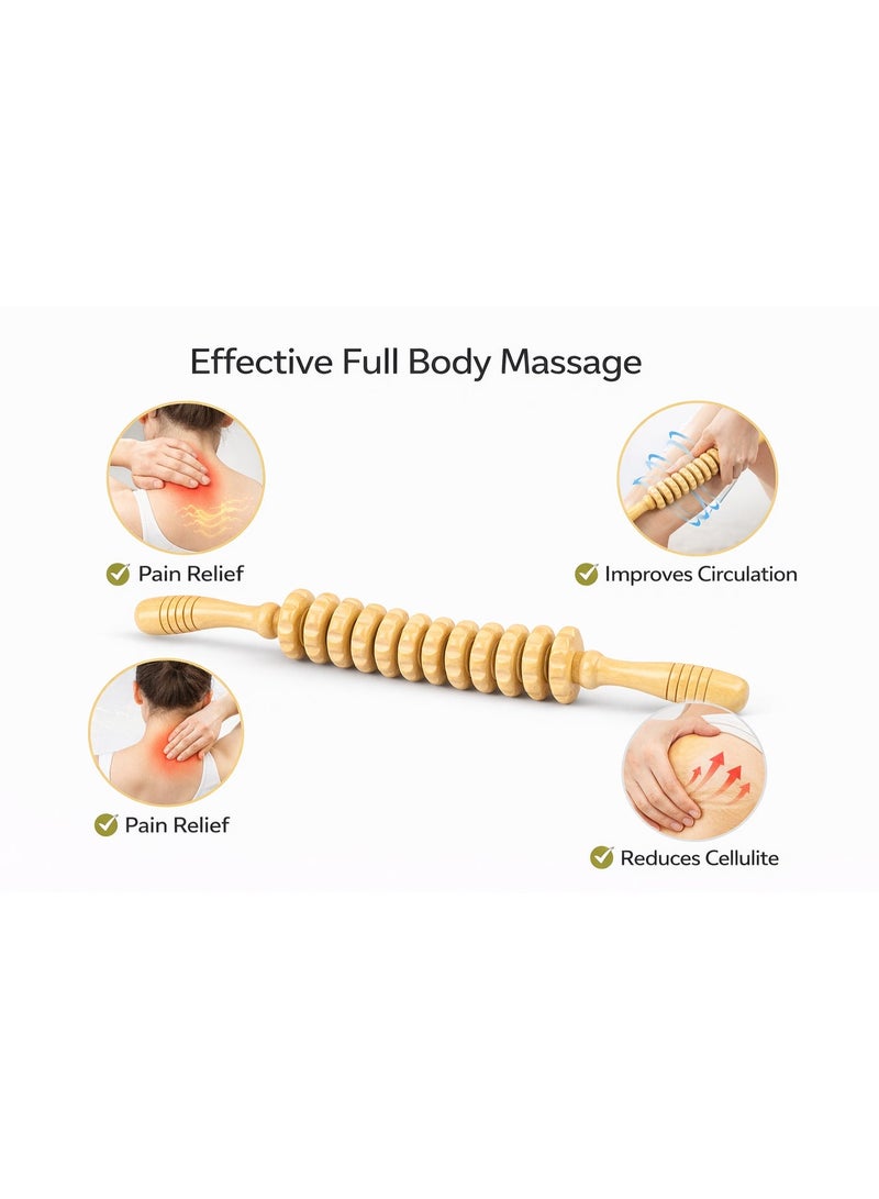 أدوات تدليك الأسطوانة الخشبية، بما في ذلك عصي تدليك العضلات الخشبية لتدليك الخصر والفخذين، بالإضافة إلى أجهزة تدليك البطن، يمكن أن تخفف بشكل فعال من التمدد. - Image 4