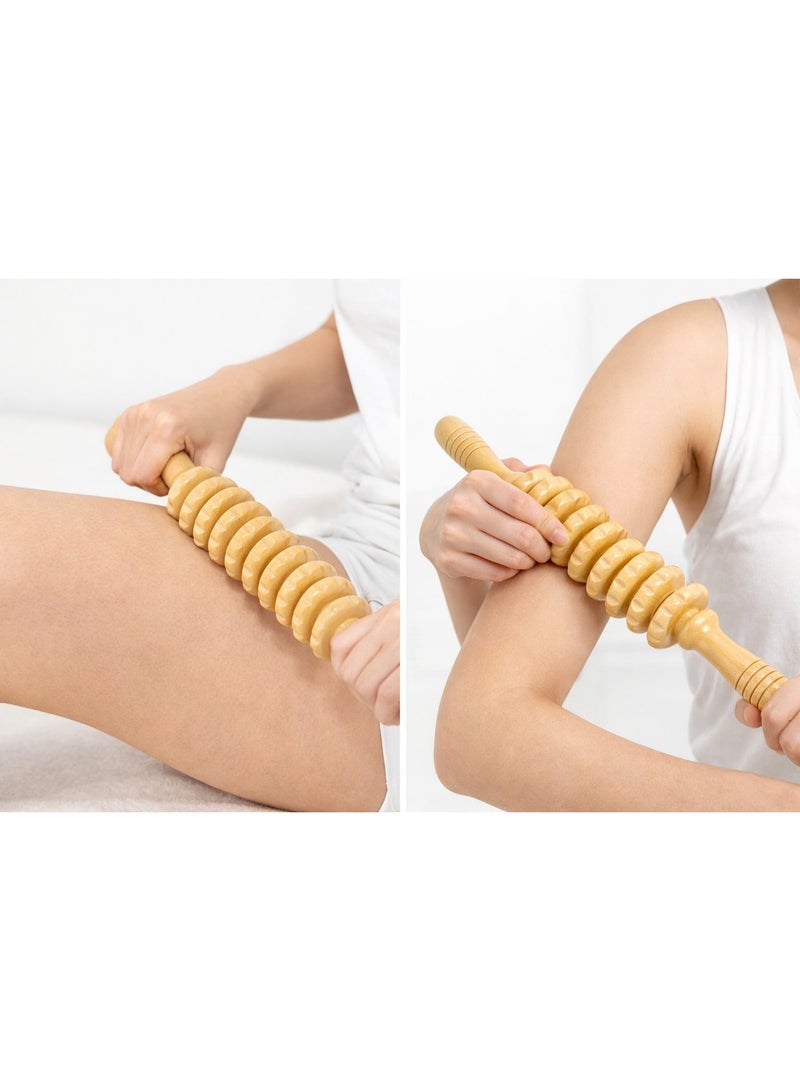 أدوات تدليك الأسطوانة الخشبية، بما في ذلك عصي تدليك العضلات الخشبية لتدليك الخصر والفخذين، بالإضافة إلى أجهزة تدليك البطن، يمكن أن تخفف بشكل فعال من التمدد. - Image 2