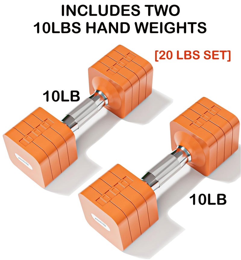 Upspeed Adjustable Dumbbell Set 20 LBS, 4 in 1 Free Weights Dumbbells Set for Women Men Hand Weights Sets Adjust Dumbbell Weight Sets for Home Gym Workout Strength Training Exercise Equipments, Orange - Image 2