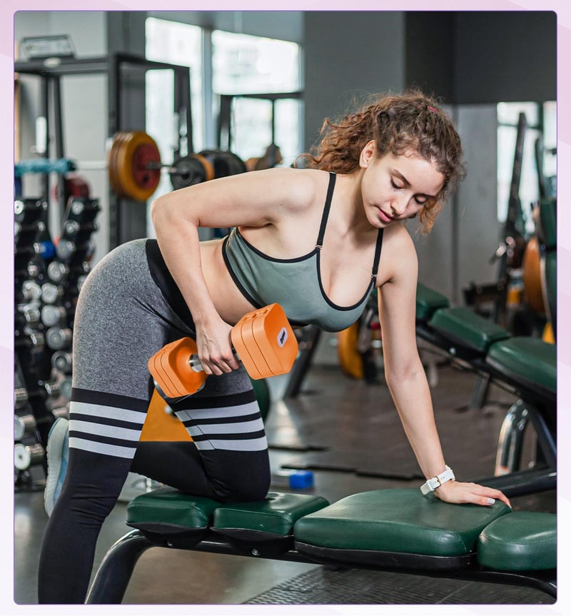 Upspeed Adjustable Dumbbell Set 20 LBS, 4 in 1 Free Weights Dumbbells Set for Women Men Hand Weights Sets Adjust Dumbbell Weight Sets for Home Gym Workout Strength Training Exercise Equipments, Orange - Image 5