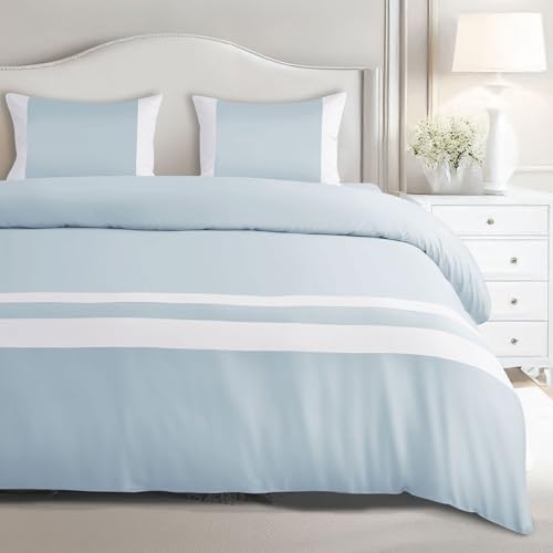 Spread Spain® Botanic Cotton 550 Thread Count Super King Size Bedsheet (108x108) with 2 Pillow Covers (18x27) - Sky Blue - Image 1