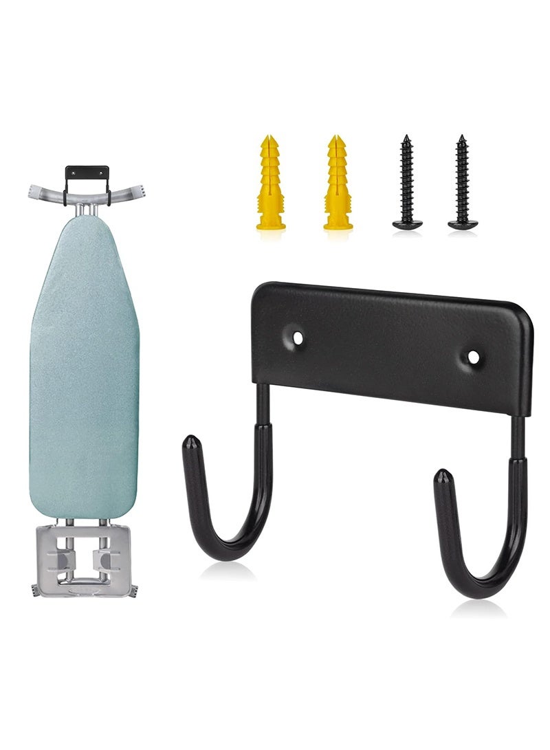 حامل لوح العجان للجدار، حامل لوح العجان بطول 5 بوصات، خطاف لوح العجان للجدار لغرف الغسيل (أسود) - Image 1