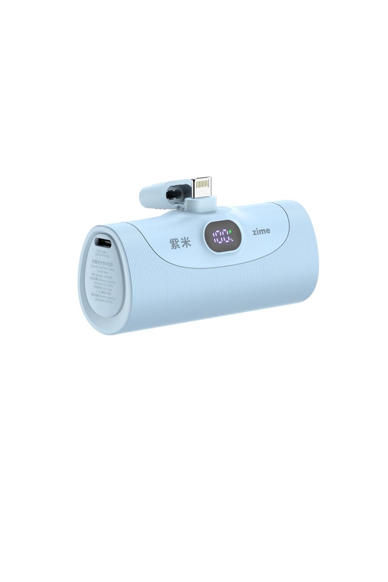 zime Capsule Power Bank, Mini Portable Charger with Built-In Connector, 5,000mAh Battery Pack 22.5W, For iPhone 14/13/12 Series - Image 1