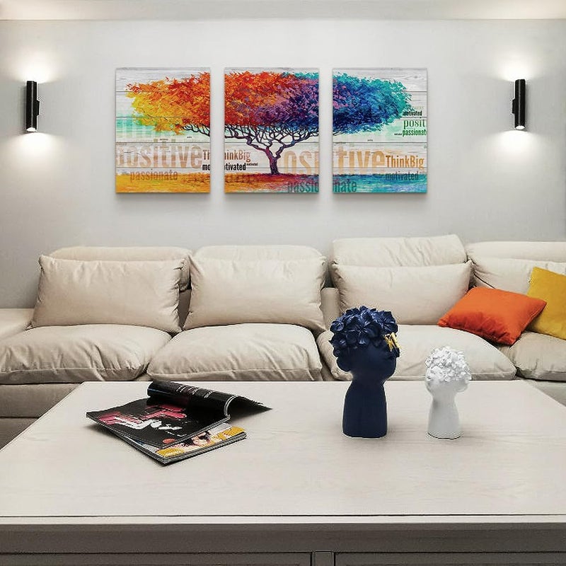 Lapremoly Abstract Color Tree Canvas Wall Art - 3 Piece Set - Image 3