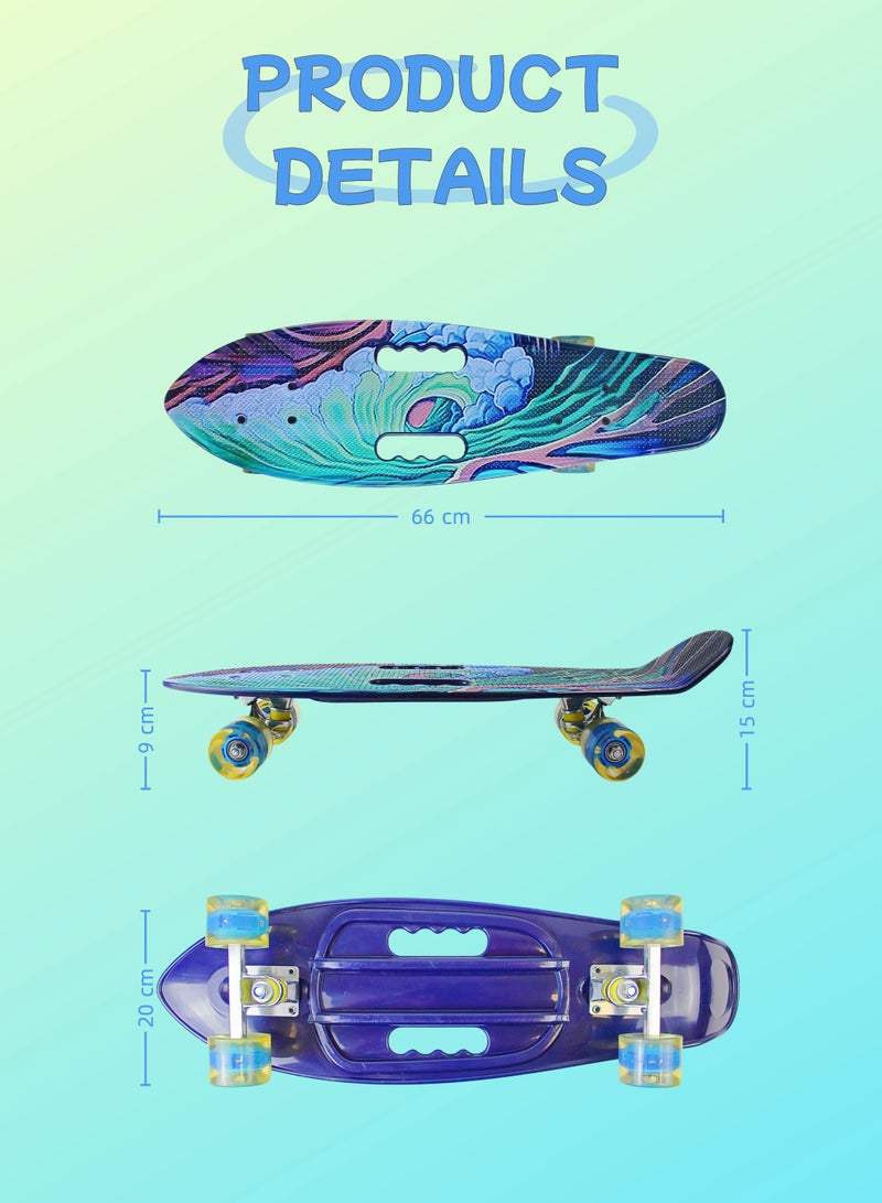 إيزي فيتشور لوح تزلج EASY FUTURE Penny Board للأطفال من سن 6 إلى 12 عامًا - لوح تزلج قصير كامل للشباب والمراهقين والمبتدئين - Image 2