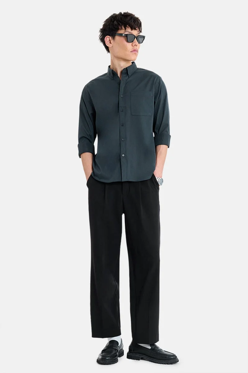 سنيتش Navy Solid Long Sleeve Regular Fit Shirt