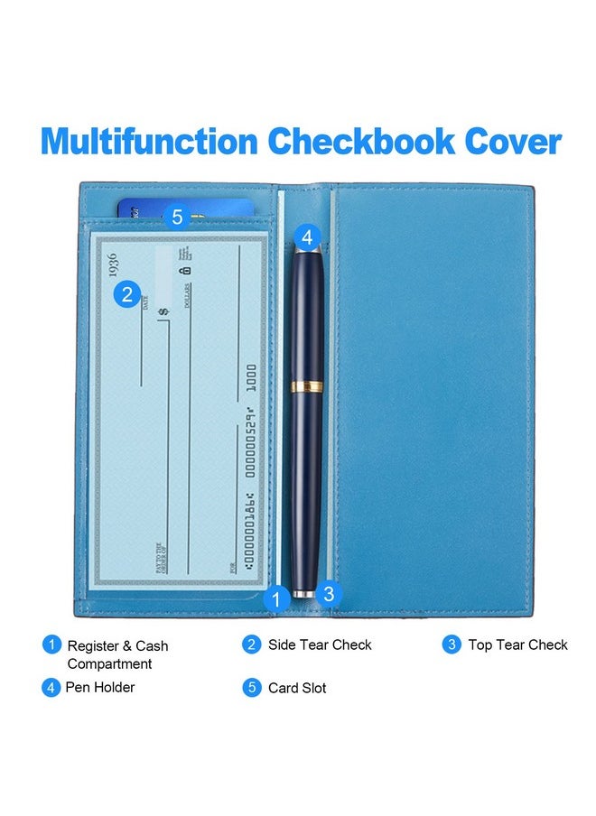 Casmonal - Premium Leather Checkbook Cover For Men And Women Checkbook Holder Wallet Rfid Blocking - Image 1
