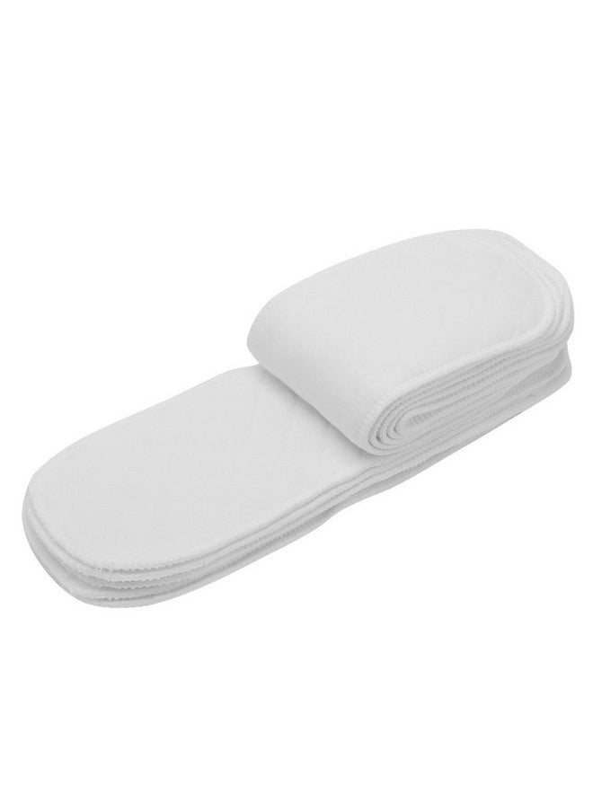 Nappy Liner Cloth Diaper Set - 10pcs, Organic Cotton, Soft and Breathable, Double Water Absorbency, Stitched to Prevent Fraying, Reusable, Easy to Use and Clean (Six Layers