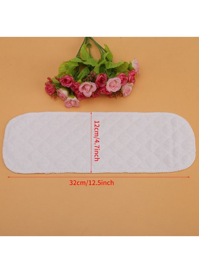 Nappy Liner Cloth Diaper Set - 10pcs, Organic Cotton, Soft and Breathable, Double Water Absorbency, Stitched to Prevent Fraying, Reusable, Easy to Use and Clean (Six Layers
