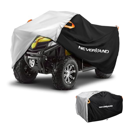 NEVERLAND Waterproof ATV Cover, Outdoor Heavy Duty Quad Cover Tear-Resistant 4 Wheeler Covers All Weather UV Protection for Polaris Sportsman Yamaha Honda Quad Bike (Silver & Black, XL) - Image 1