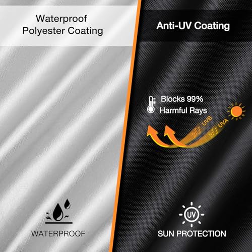 NEVERLAND Waterproof ATV Cover, Outdoor Heavy Duty Quad Cover Tear-Resistant 4 Wheeler Covers All Weather UV Protection for Polaris Sportsman Yamaha Honda Quad Bike (Silver & Black, XL) - Image 3