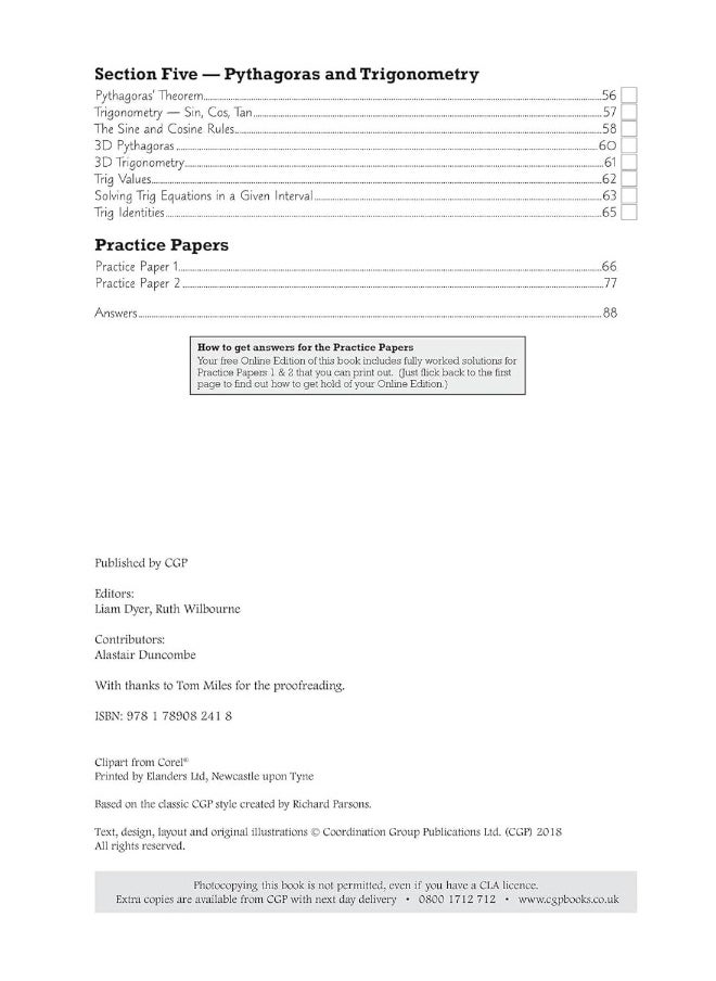 Grade 9-4 AQA Level 2 Certificate: Further Maths - Exam Practice Workbook (with Ans & Online Ed)  - Image 4