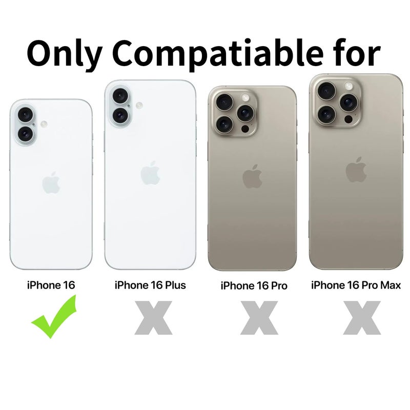 TENOC Phone Case Compatible with iPhone 16, Clear Case Shockproof Protective Bumper Slim Cover for 6.1 Inch - Image 2