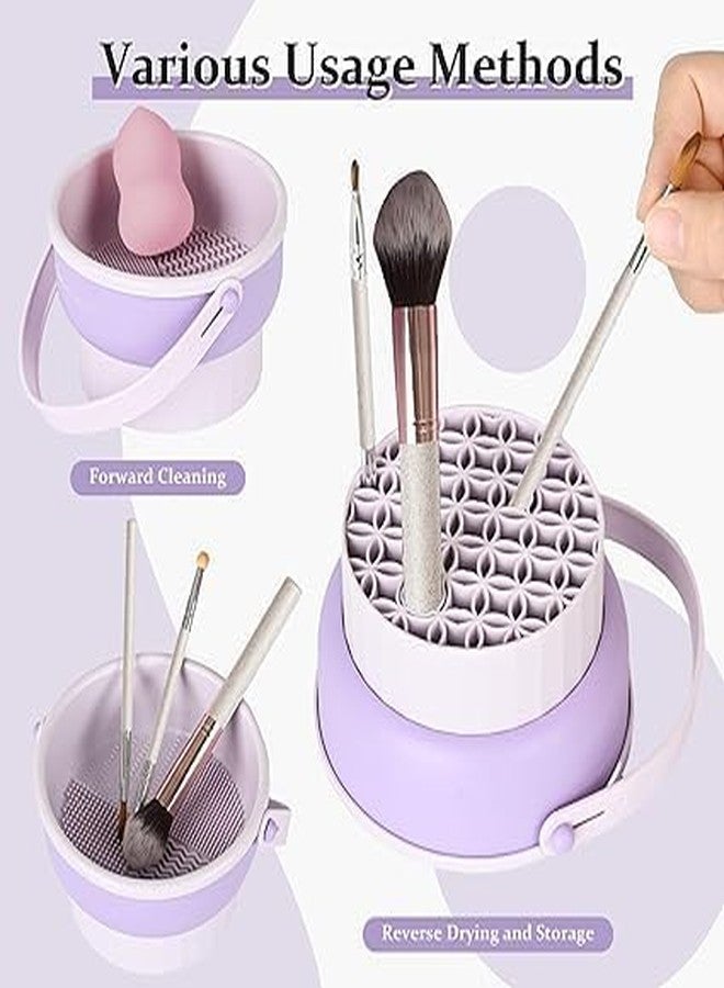STHITI Makeup Brush Cleaning Mat, 3 In 1 Silicone Makeup Brush Cleaner Bowl with Brush Drying Holder, Makeup Brush Scrubber for Makeup Brush, Makeup Sponge, Powder Puff - Image 5