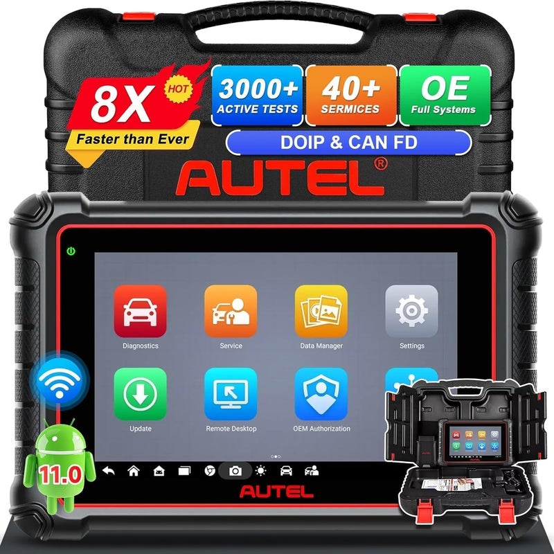Autel Scanner MaxiCOM MK900  New VerWork as MK900BT MX900 40 Service OS 11 3000 Active Tests DoIP CAN FDAll System Diagnose FCA AutoauthSGW Ver of MK808BT PRO MK808S MX808S OBDII Tool