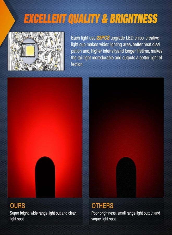 Nilight 2PCS 6Inch Oval LED Trailer Tail Lights Red White 23LEDs w/Flush Surface Mount Grommets IP67 Waterproof Stop Brake Running Reverse Backup Light for Trucks RV - Image 4