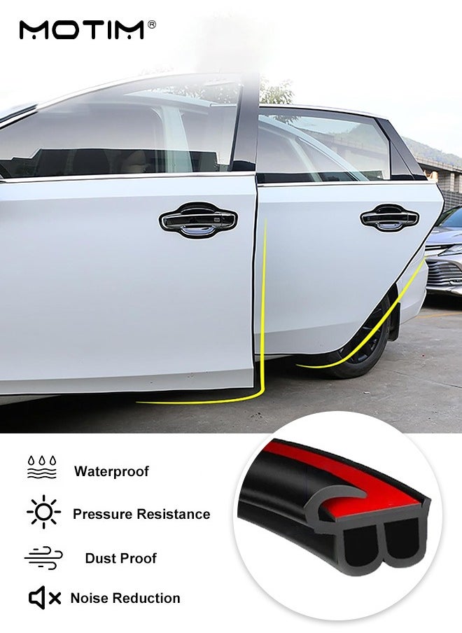 Motim 16.4 Ft/5M, B Shape Universal Self Adhesive Car Rubber Weather Draft Seal Strip, Anti-Collision Noise Seal Strip, Dustproof Protection, Car Door Edge Trim Seal Strip Weather Stripping  - Image 2