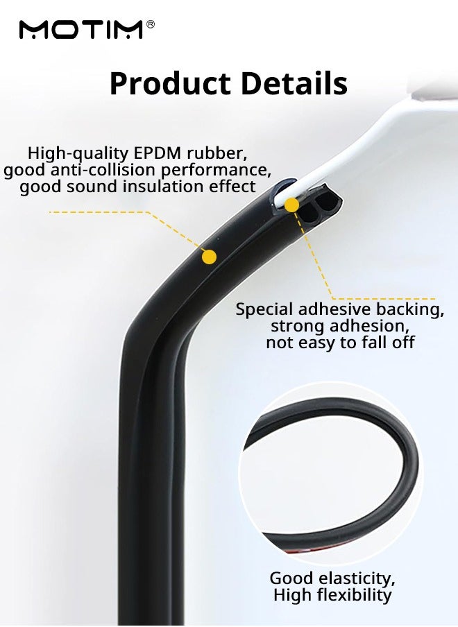 Motim 16.4 Ft/5M, B Shape Universal Self Adhesive Car Rubber Weather Draft Seal Strip, Anti-Collision Noise Seal Strip, Dustproof Protection, Car Door Edge Trim Seal Strip Weather Stripping  - Image 5