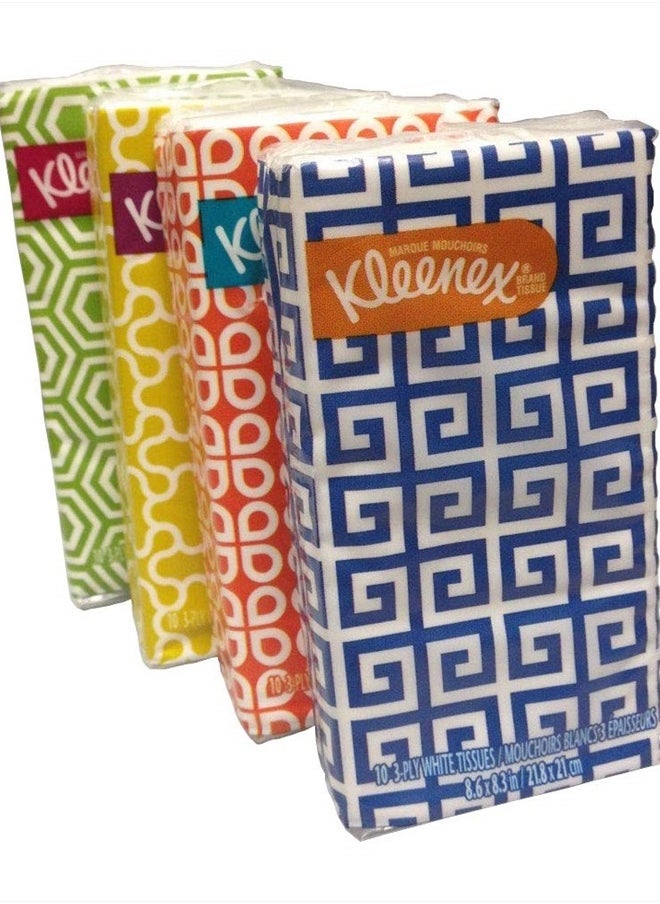 Kleenex ® 3-Ply Pocket Packs Facial Tissues (4 Packs of 10 tissues)  - Image 1