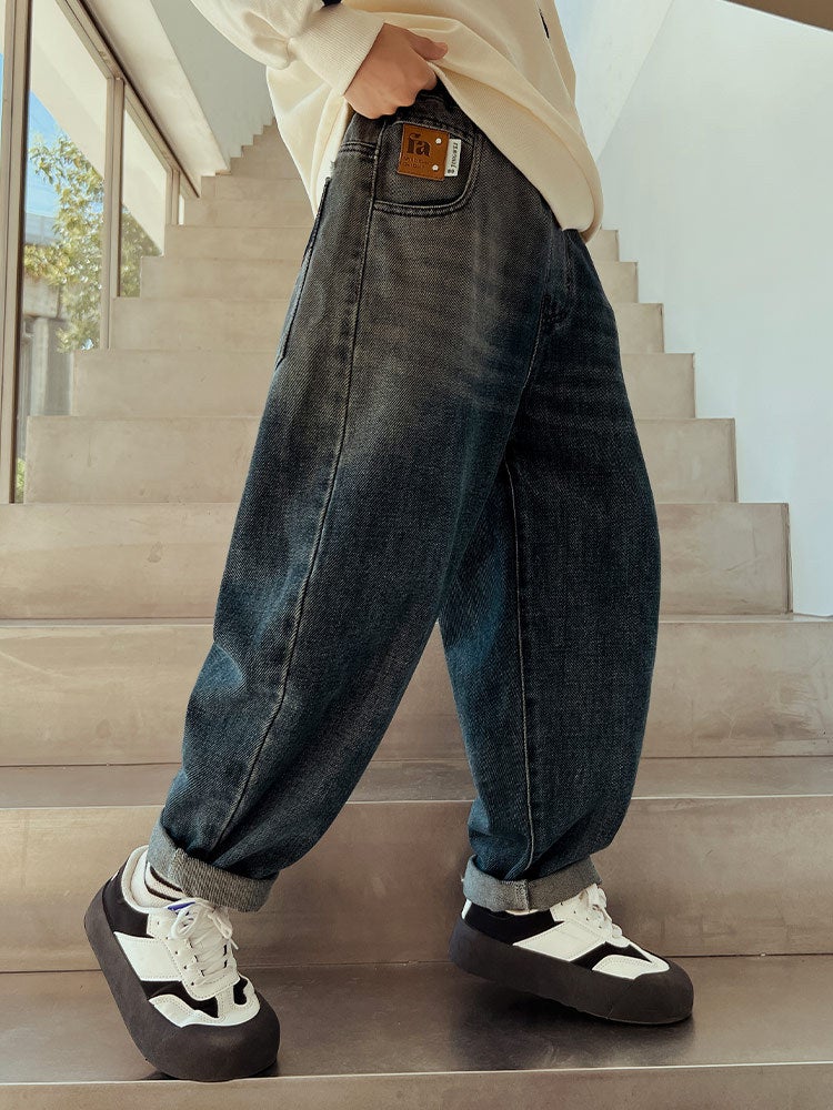 Z1282 Early Yang Boys Loose Jeans Big Kids Stylish Fashionable Trendy Long Pants For Children - Image 4