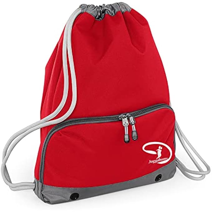rayihni Gym Bag Swim Bag  Drawstring Backpack  Waterproof  Strong stitching and thick cords  Handy zipped wet pocket and shoe compartment  Suitable for Adults and Kids Holiday Swimming Red - Image 1
