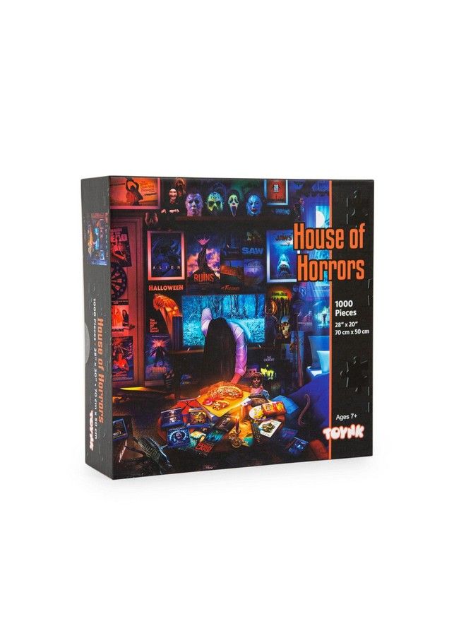 Toynk House Of Horrors And Scary Movies 1000 Piece Jigsaw Puzzle By Rachid Lotf ; Interactive Brain Teaser Board Game For Adults Educational Toys & Games ; 28 X 20 Inches - Image 3