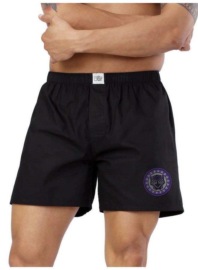 The Souled Store Men Official Black Panther: Panther Power Black Printed Boxer Shorts L - Image 1