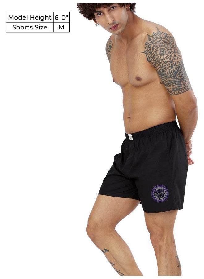 The Souled Store Men Official Black Panther: Panther Power Black Printed Boxer Shorts L - Image 3