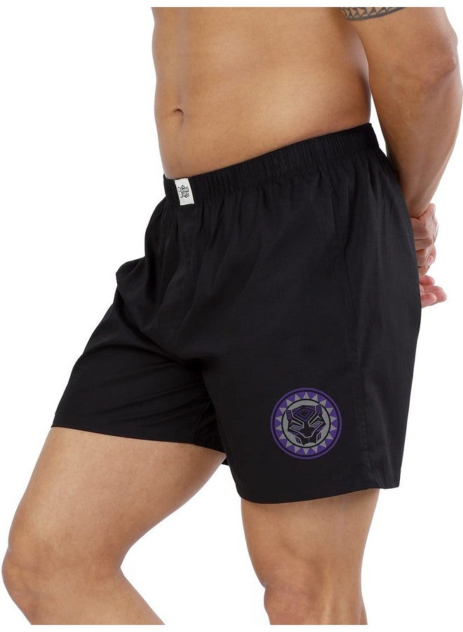 The Souled Store Men Official Black Panther: Panther Power Black Printed Boxer Shorts L - Image 2