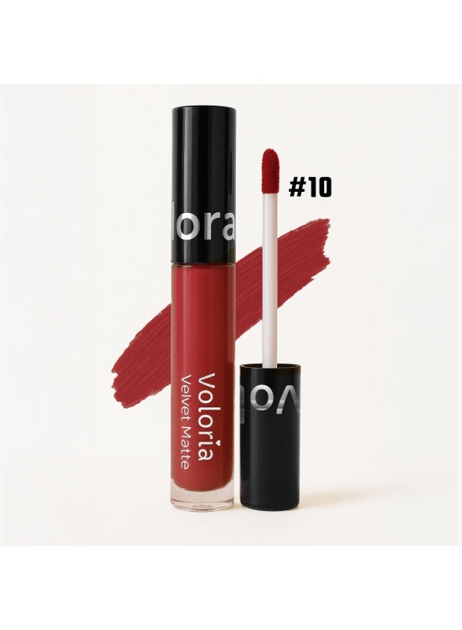 Voloria Velvet Matte Liquid Lipstick #10 – Long-lasting, Soft Matte Finish - Image 1