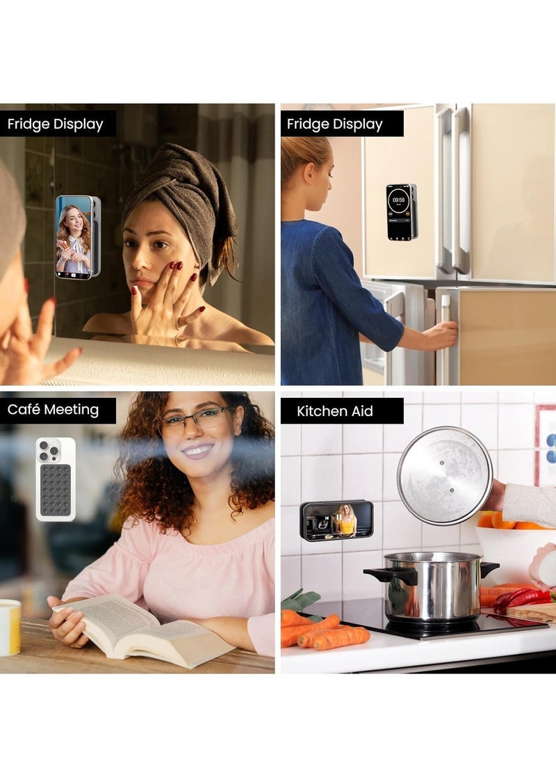 JAJEEK Silicone Suction Phone Case,Double Sided Suction Cup, Silicone Suction Adhesive Phone Case Suitable for Selfies and Videos Mirror Shower Holder,Hands-Free Accessory for Bathroom,Home, Kitchen and More - Image 3