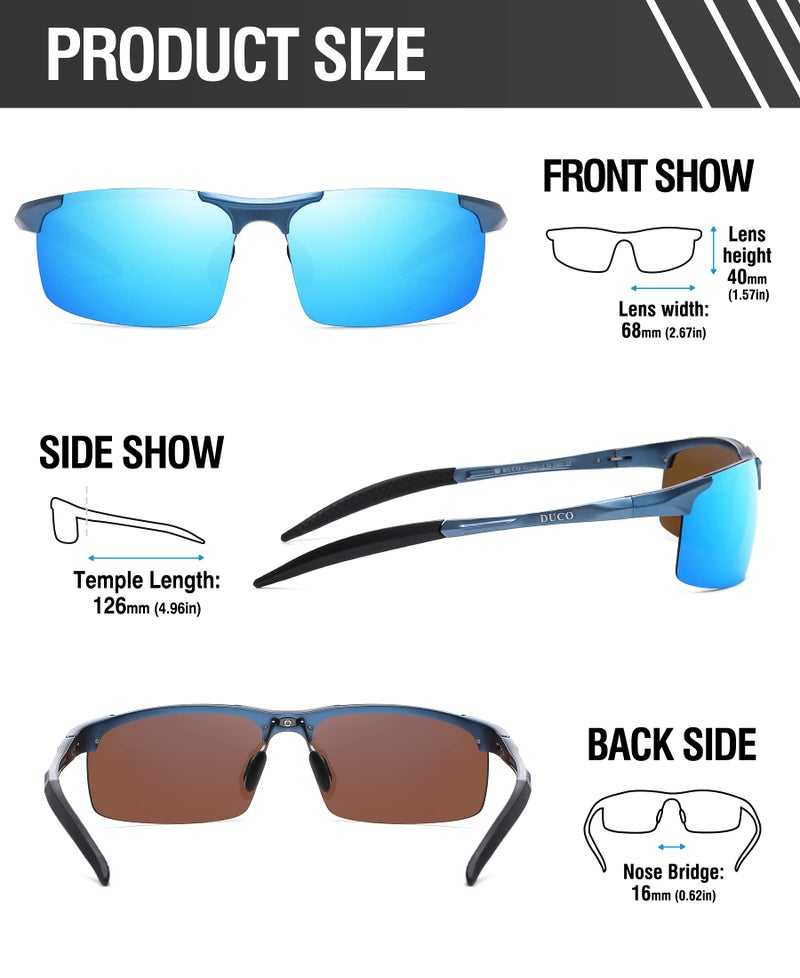 DUCO Mens Sports Polarized Sunglasses UV Protection Sunglasses for Men 8177s - Image 3