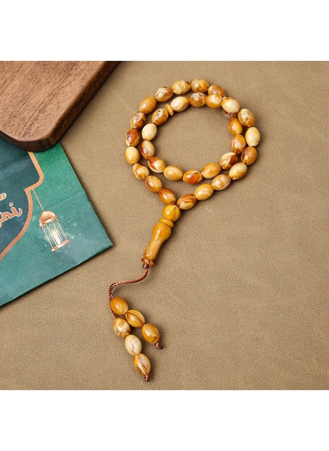 NIBEMINENT 33 Muslim Prayer Beads Reddish-brown/12mm 