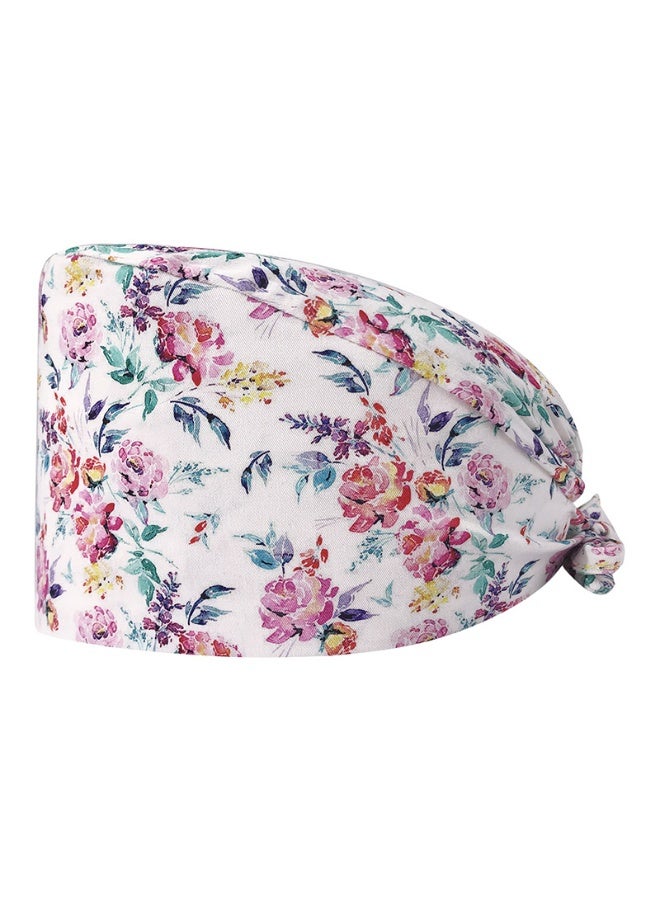 NIBEMINENT Surgical Caps Medical Scrub Hat  Long Hair Dentist Skullcaps Veterinary Hats with Botton Chef Nursing Hats