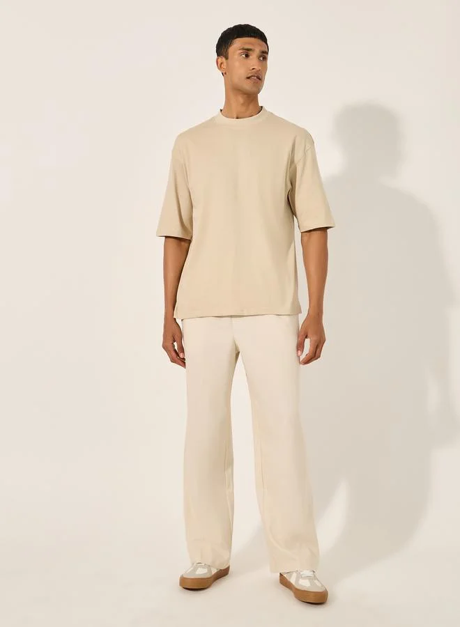 Styli Men Oversized Mock Neck T-Shirt