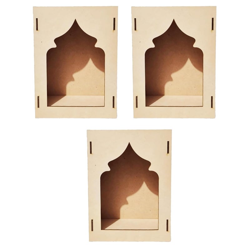 LET'S DIY LETS DIY Plain Jharokha MDF Cutout Box DIY Art Craft Kit Wall Hanging Decor Festival Gift Wedding Decoration Customizable Creative Craft Project - Image 1
