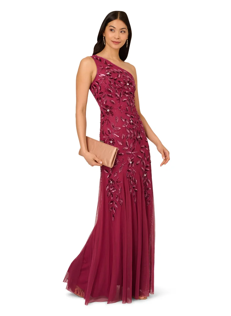 ادريانا بابيل Floral Sequin Gown Dress