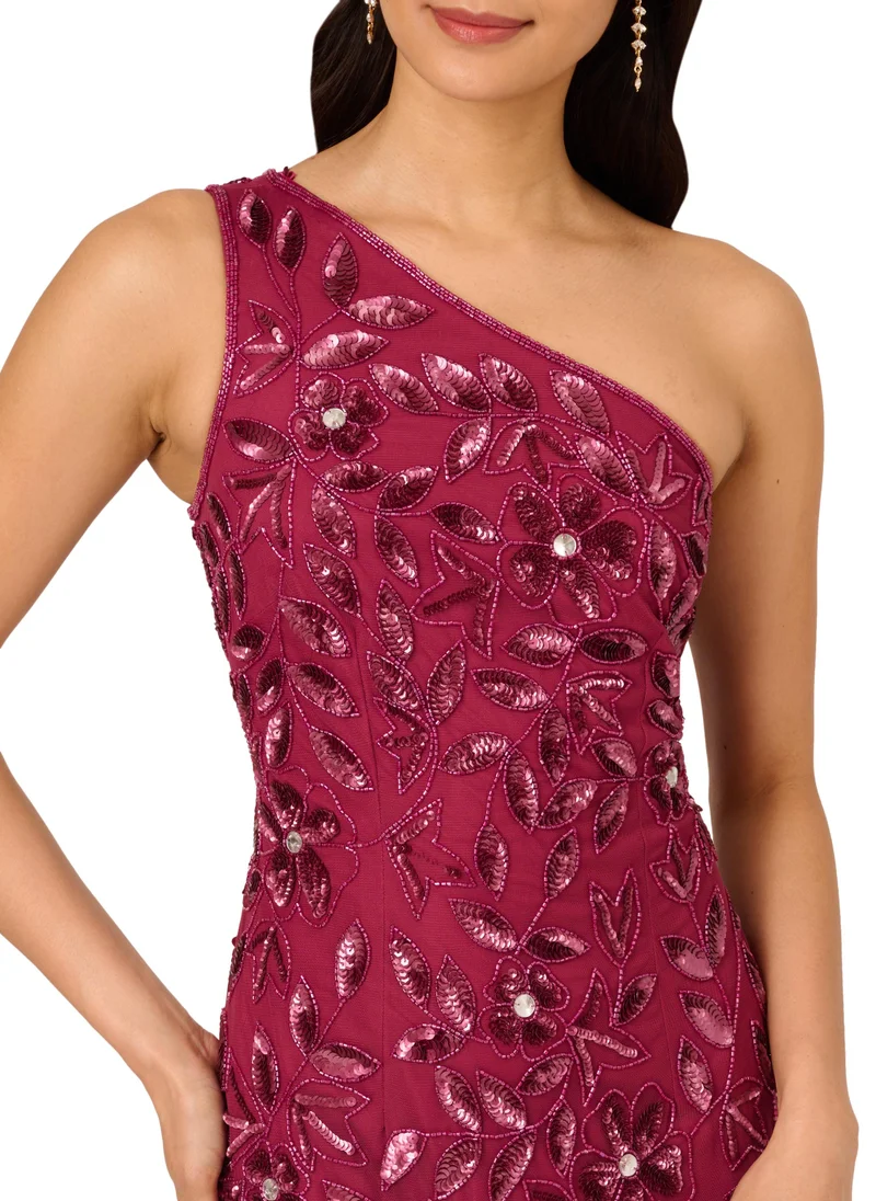 ادريانا بابيل Floral Sequin Gown Dress